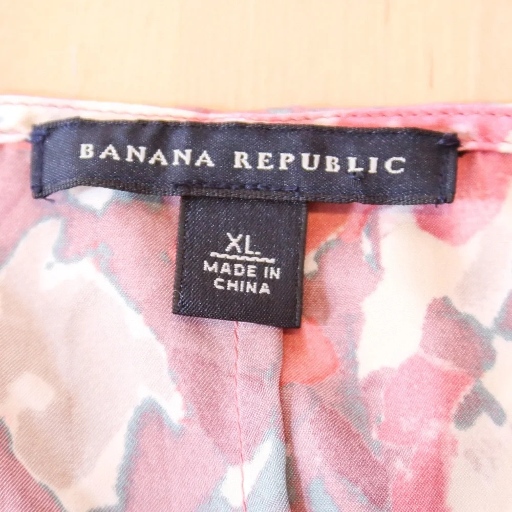 Banana Republic XL Floral Ruffle Tie Front Sleeveless Blouse Top - Picture 11 of 13
